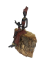 Preview: Bronze-Skulptur Sitzende Frau mit Kind by Issouf - 23 cm